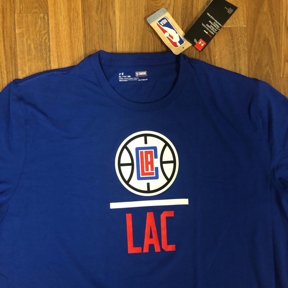 NWT Under Armour Los Angeles Clippers LA NBA Basketball Blue T-Shirt Men’s XL